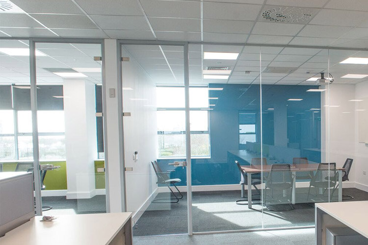 amazon office glass partition walls