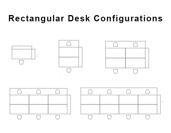 Aura Call Centre Desking Range - Rectangular Desk Configurations