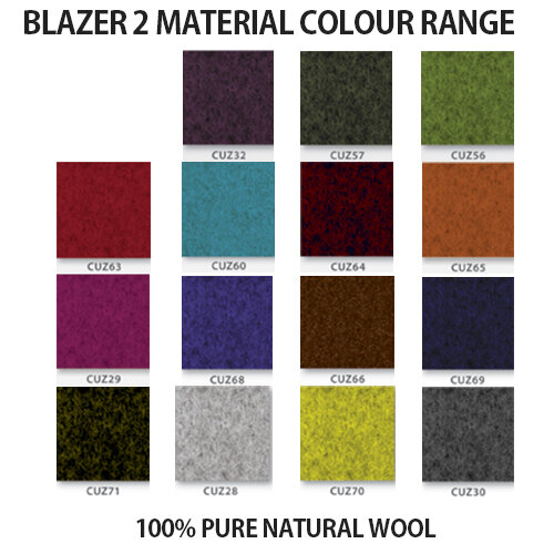 blazer material colour range for Kleiber Thunder chairs