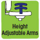 Height adjustable arms