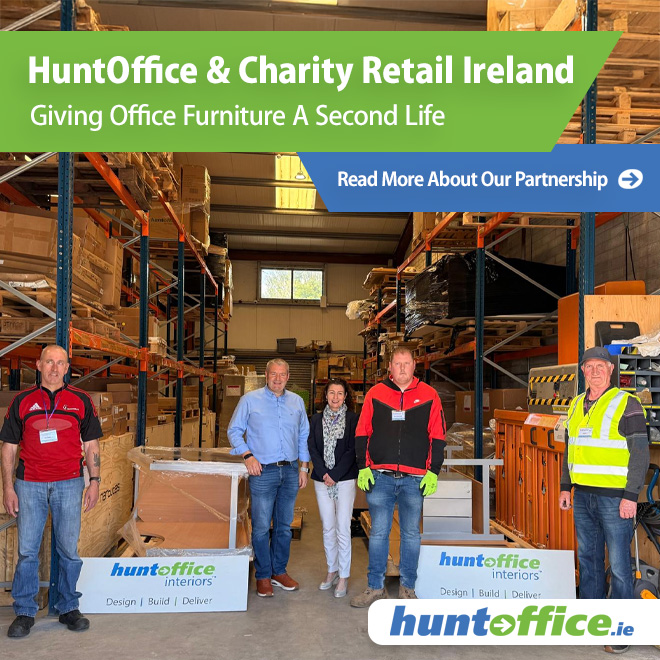 HuntOffice Interiors team with Charity Retail Ireland partners