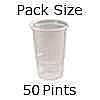 disposable pint plastic glasses pack of 50