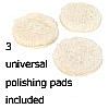 3 universal polishing pads included